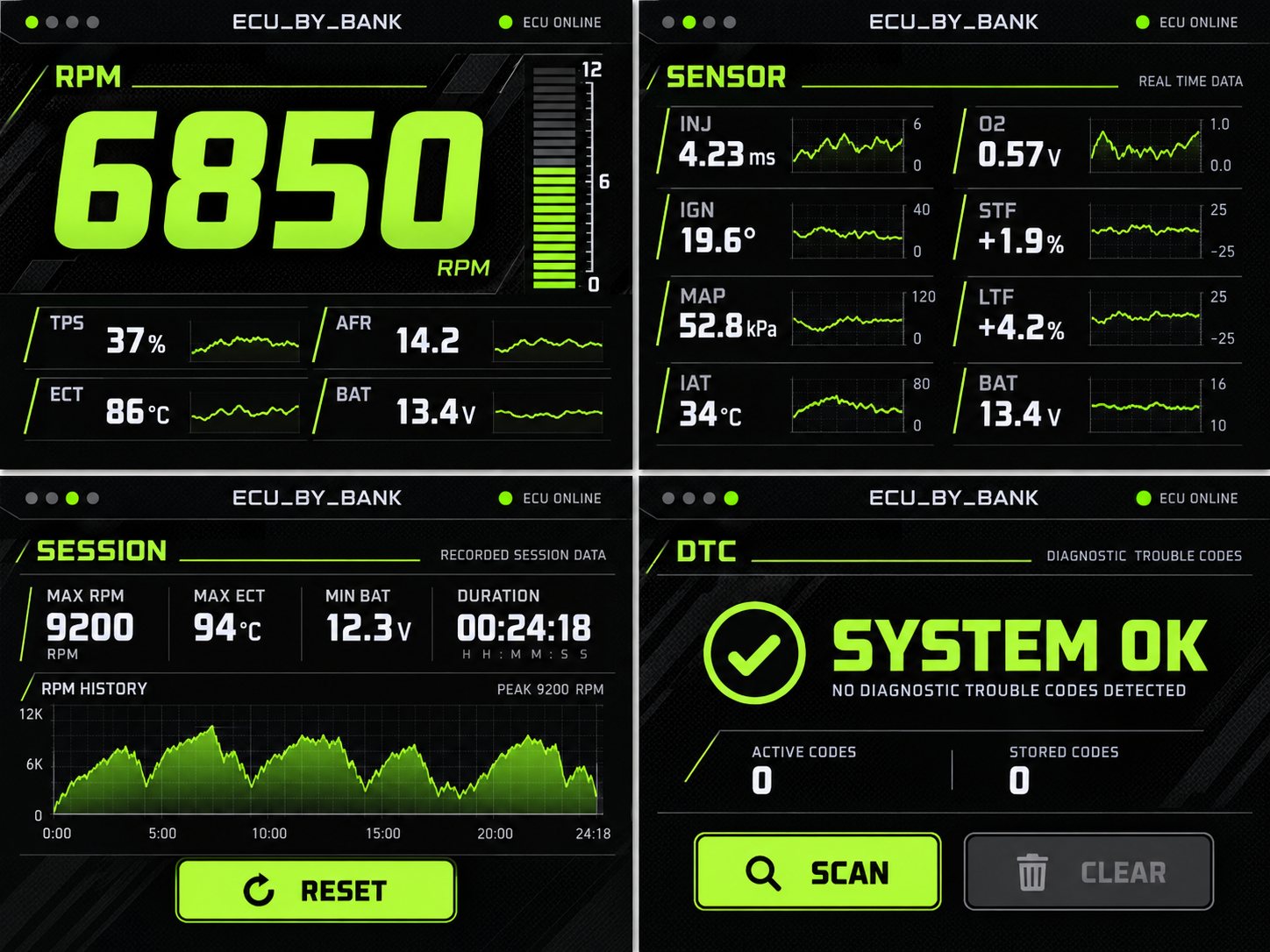 ธีมเขียว · หน้ารอบเครื่อง · ภาพตัวอย่าง UI